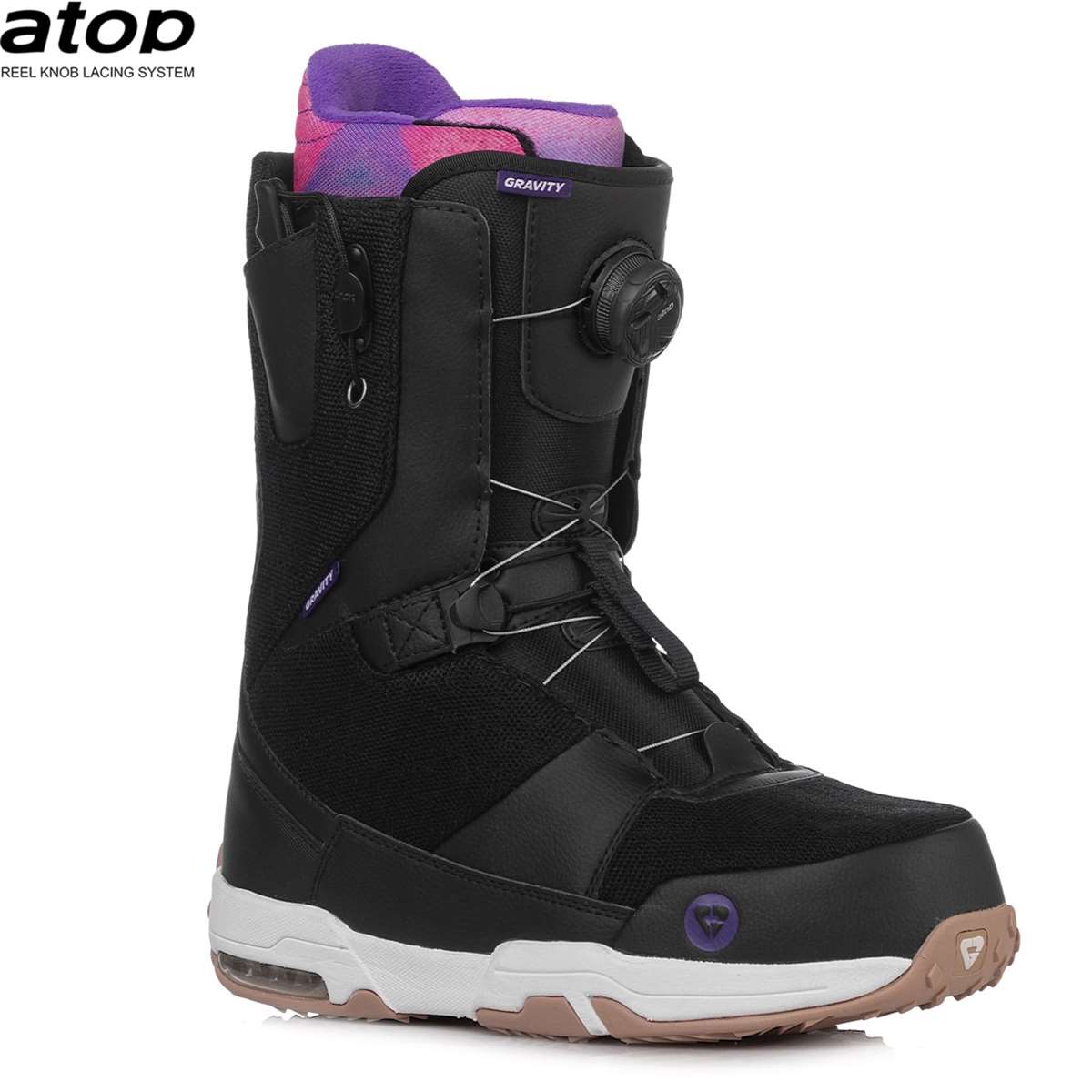 Snowboardové boty Gravity Sage Atop Heel Lock black/purple