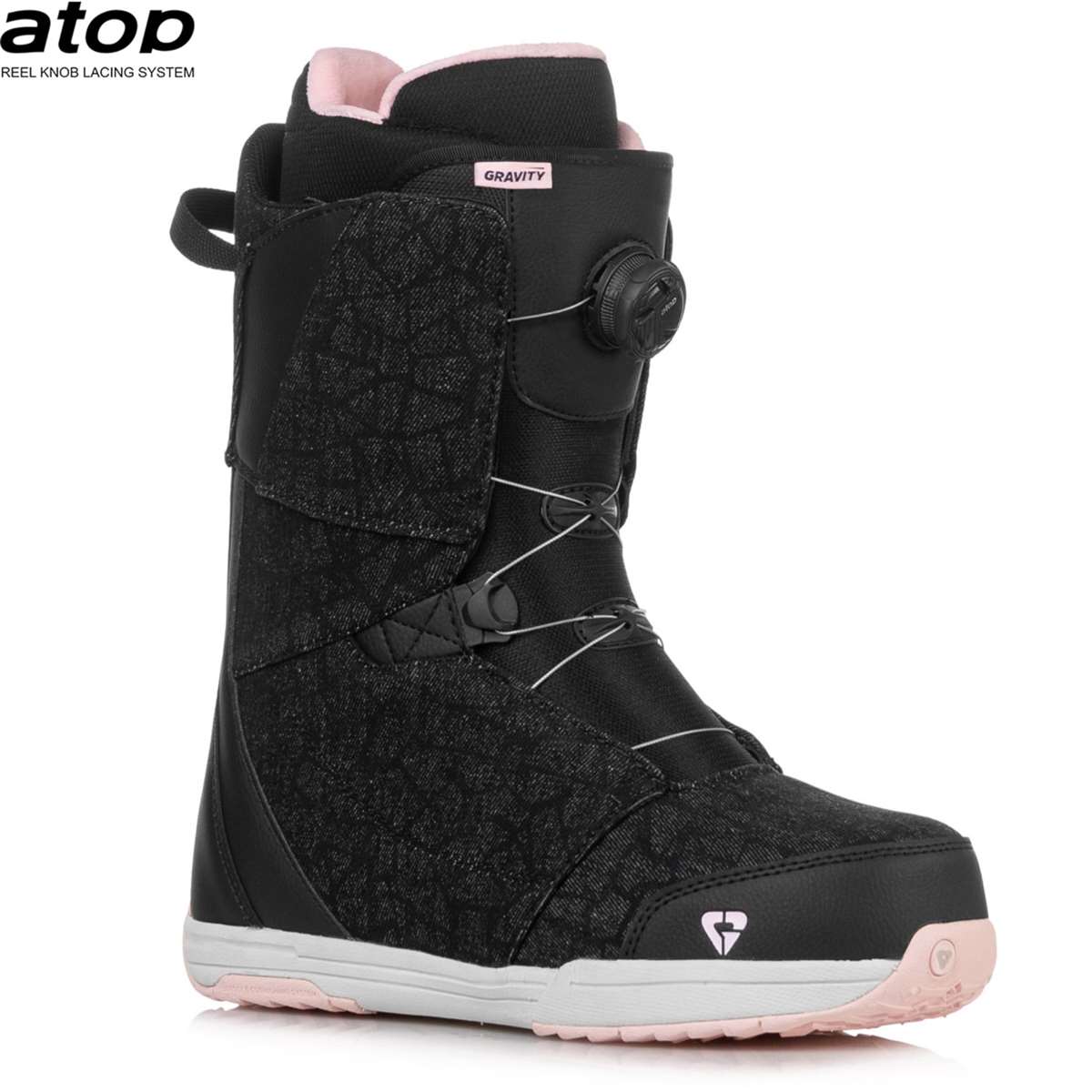 Snowboardové boty Gravity Aura Atop black denim/pink