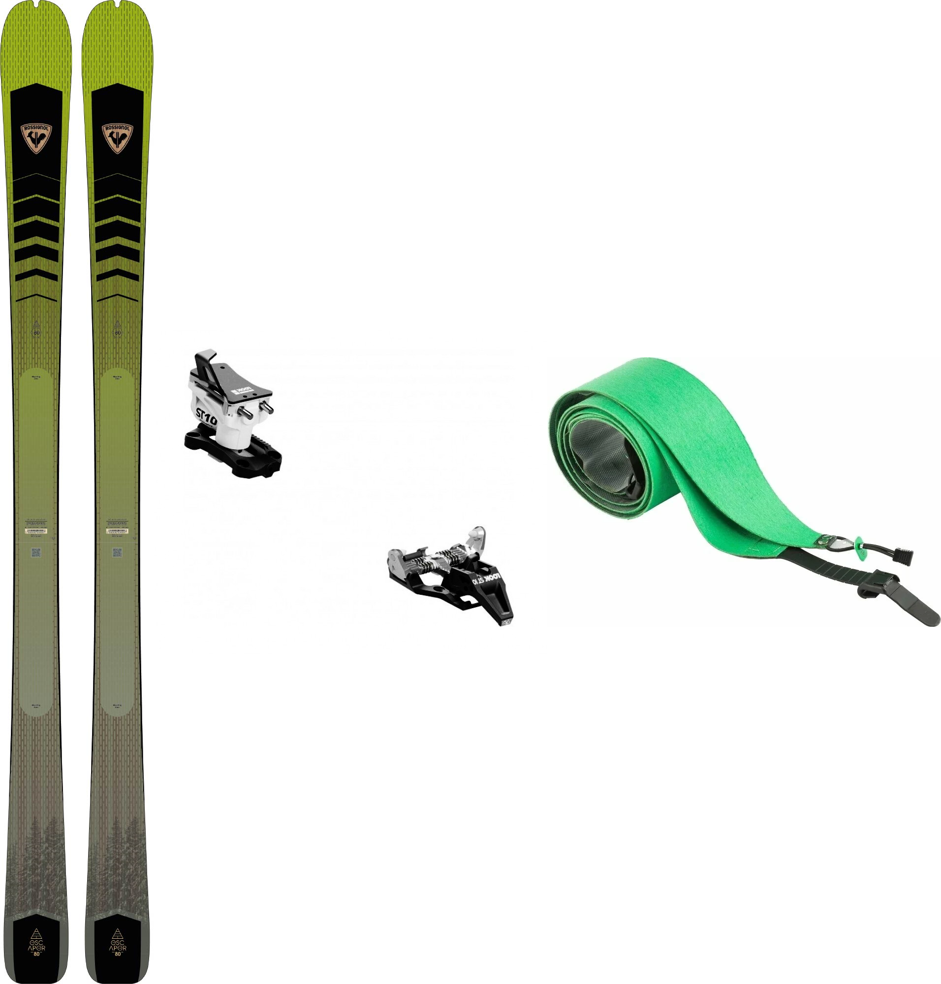 SKIALP SET Lyže Rossignol Escaper 80 Open + vázání Look ST 10 Black/White +  pásy Rossignol L2 Skin Escaper 80 / 80 Pro