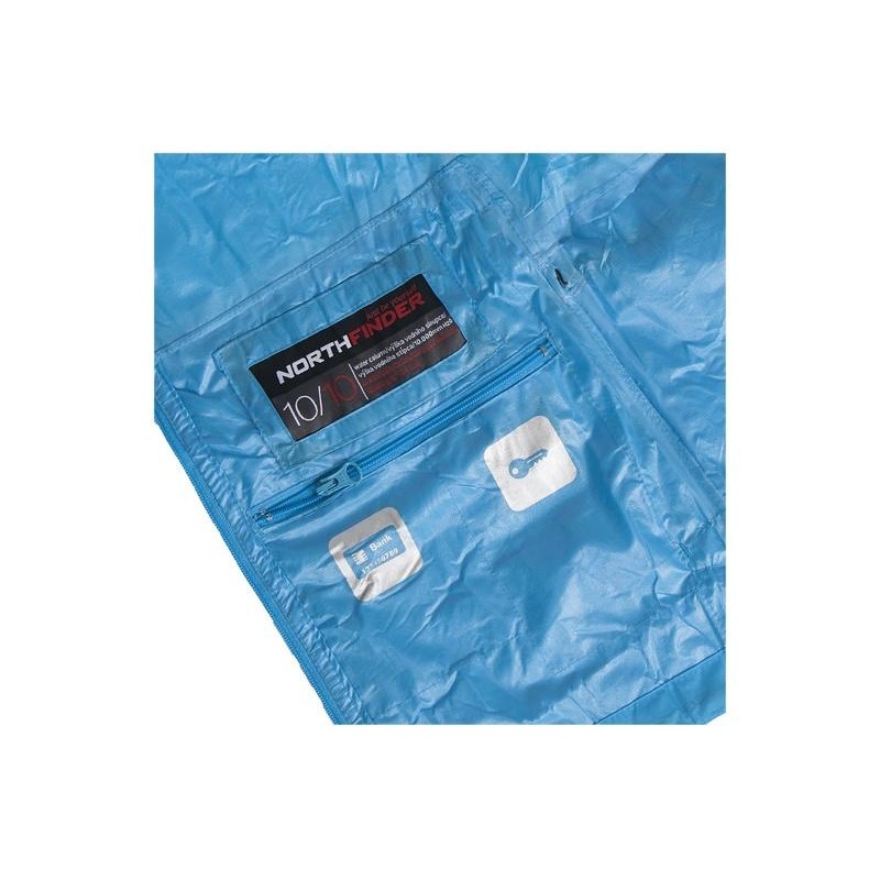 Univerzální nepromokavá bunda Northfinder NORTHKIT zbalitelná modrá
